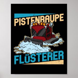 Affiche Snowcat Snow Groomer Snowboard Mountain Professeur