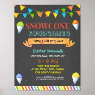 Affiche Snowcone modifiable collecte de fonds Circulaire