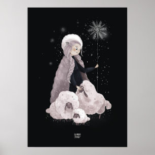 Affiche SNOWFLAKE SHEEP par Alexandra Dikaia