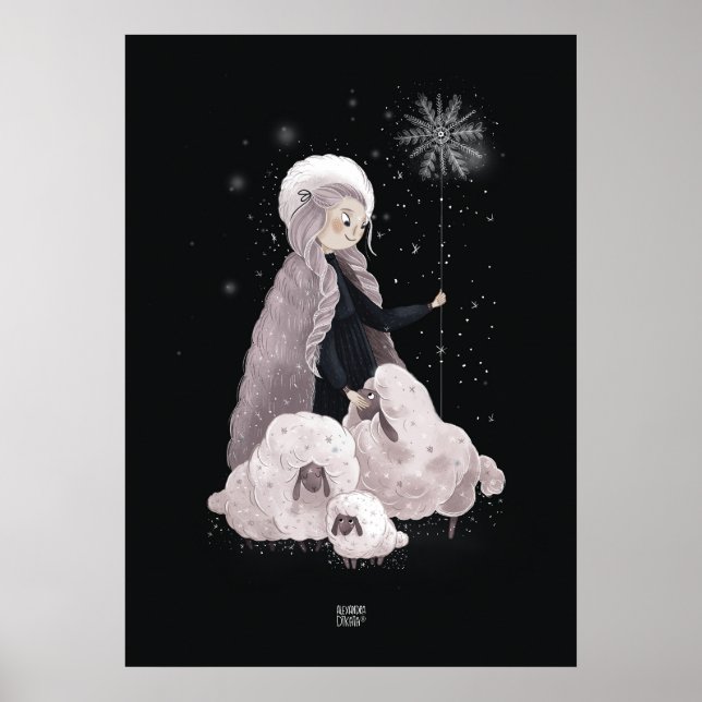 Affiche SNOWFLAKE SHEEP par Alexandra Dikaia (Devant)