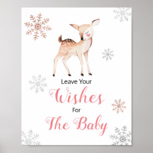 Affiche Snowflakes d'hiver des cerfs Onederland Voeux pour