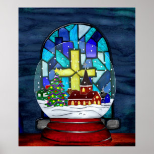 Affiche Snowglobe Whimsey Catholic Holiday