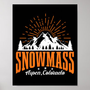 Affiche Snowm Aspen Colorado Ski Mountain Ski Snowboard