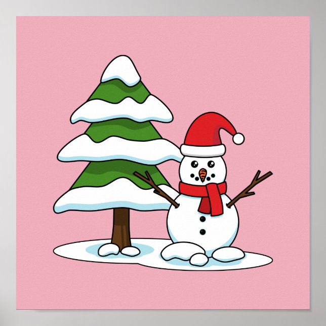 Affiche Snowman avec Snowman Pine Tree (Devant)