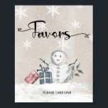 Affiche Snowman baby shower Favors<br><div class="desc">Snowman baby shower Favors Poster 
View the collection link on this page to see all of the matching items in this beautiful design.</div>