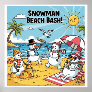 Affiche Snowman Beach Bash