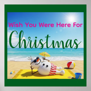 Affiche Snowman bronzage