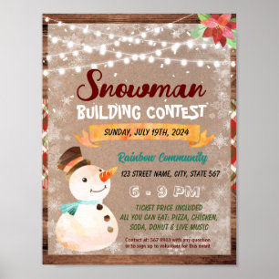 Affiche Snowman Concours Concours de l'école flyer