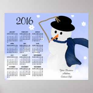 Affiche Snowman dans l'éolien Promo d'affaires 2016 Calend