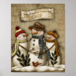 Affiche Snowman friends