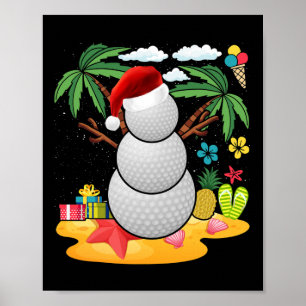 Affiche Snowman Golfer Tee Noël Été En Juillet Fête