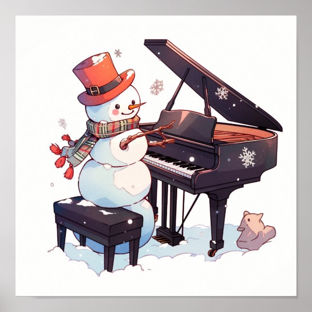 Affiche Snowman Jouer au piano (Devant)