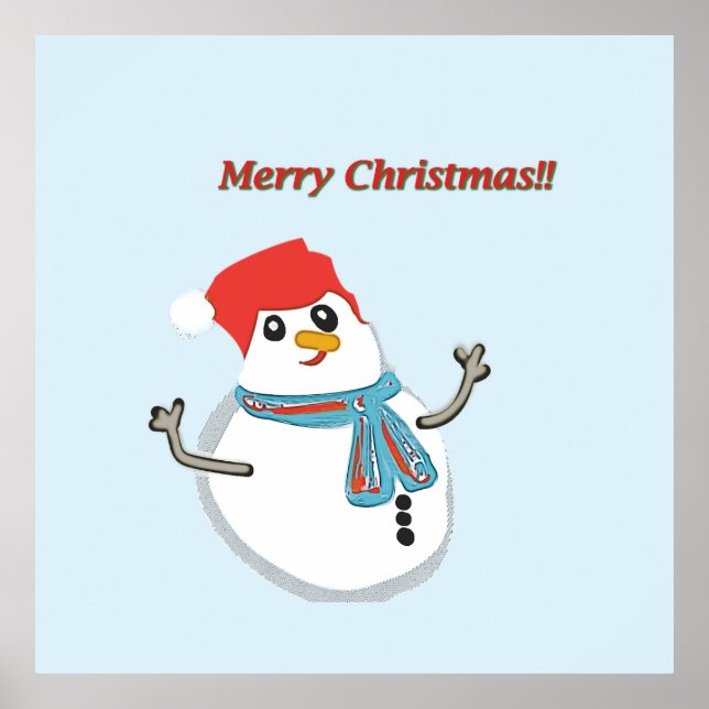 Affiche Snowman, Merry Christmas!! (Devant)
