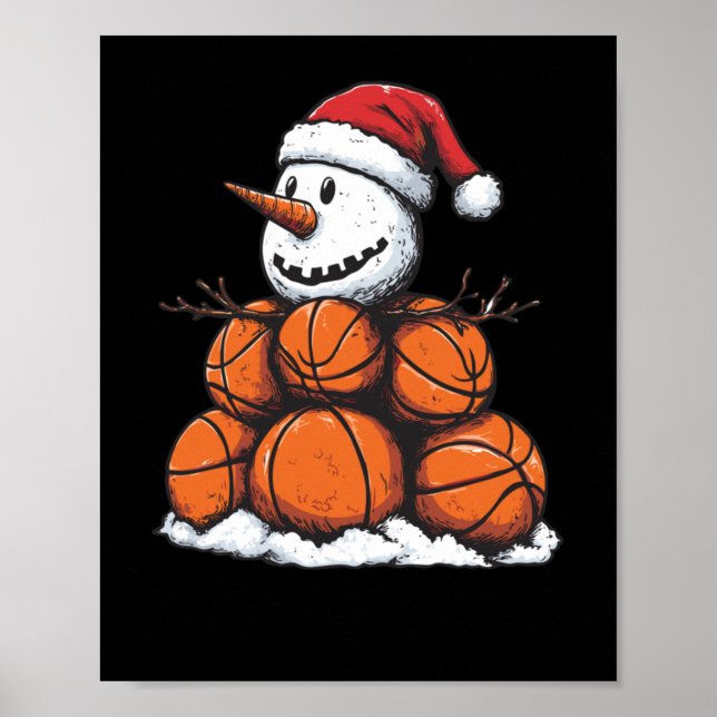 Affiche Snowman Mvp Basket Noël (Devant)