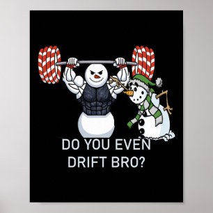 Affiche Snowman Poids Bodybuilding Drôle entraînement