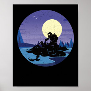 Affiche Snowmobile winter snowmobile ice landscape