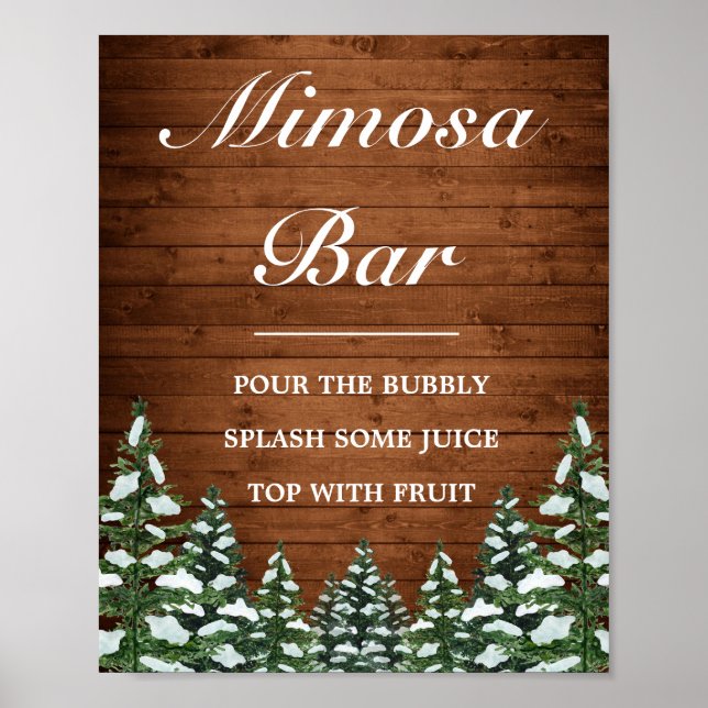 Affiche Snowwood & Forest Pines Mimosa Bar Mariage (Devant)