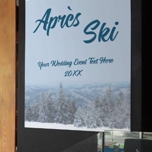 Affiche Snowy Mountain Forest Apres Ski Mariage Event