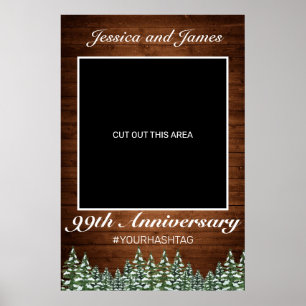 Affiche Snowy Wood & Forest Country Anniversaire Photo Pro