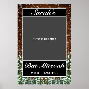 Affiche Snowy Wood & Forest Rural Bat mitzvah Photo Prop