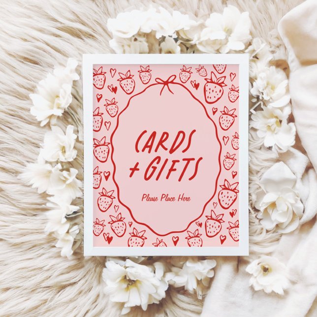 Affiche So Berry Sweet Whimsical Coquette Cartes et Cadeau (Créateur téléchargé)