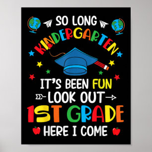 Affiche So Long Kindergarten Graduation 1ère année Enfants