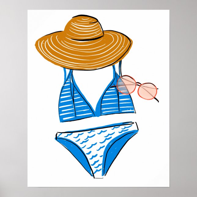 Affiche Soak up the Sun - Blue Swimsuit (Devant)