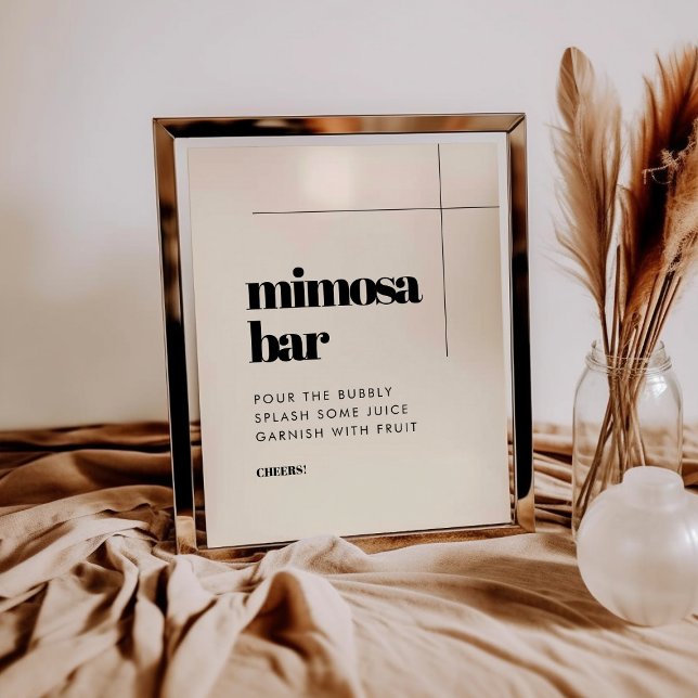 Affiche Sobre élégant et chic panneau de bar Mimosa (Créateur téléchargé)