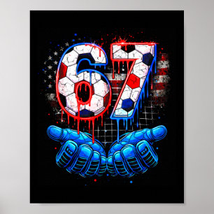 Affiche Soccer 67 Six Seven 4 Juillet Rouge Blanc Bleu Dri