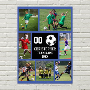 Affiche Soccer 7 photo collage - Nom, équipe, année de num