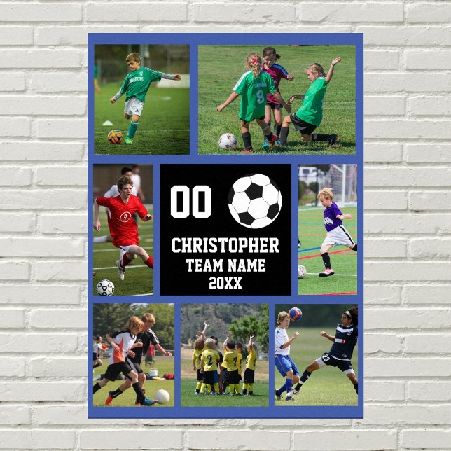 Affiche Soccer 7 photo collage - Nom, équipe, année de num (Créateur téléchargé)