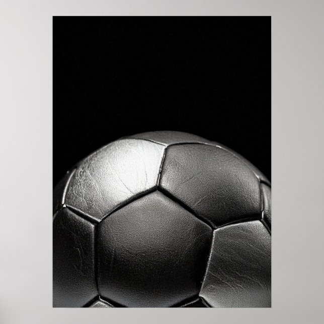 Affiche Soccer Ball Dark Dramatic Close Up (Devant)