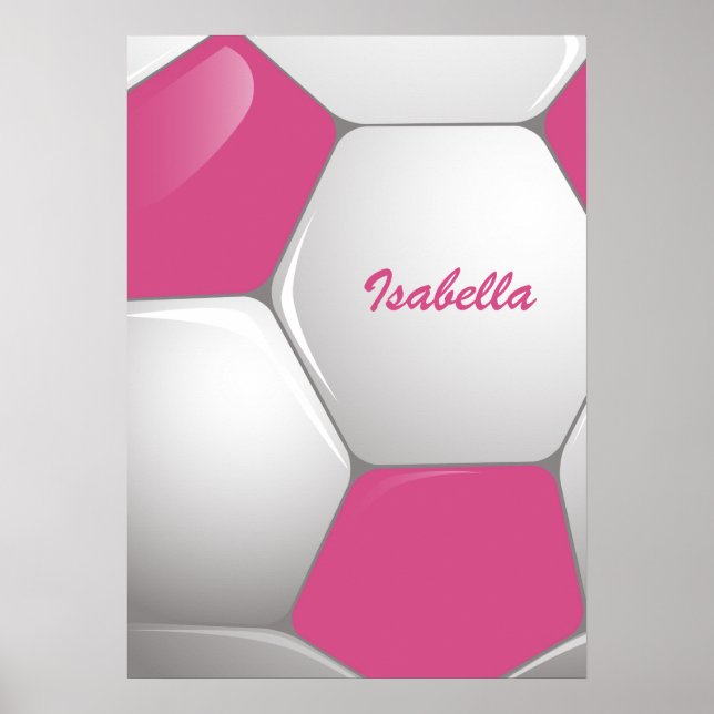 Affiche Soccer Ball Pink and White (Devant)