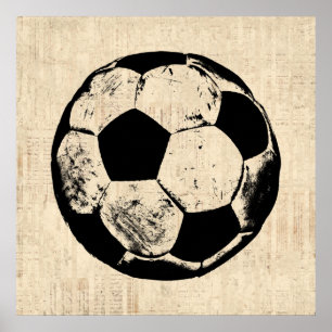 Affiche Soccer Ball Sports Art Vintage Soccer