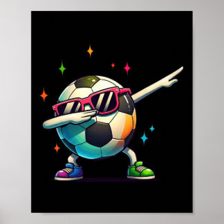 Affiche Soccer Byll Dabbing Sungles Soccer Player Kids Boy