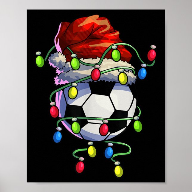 Affiche Soccer de Noël Noël Noël Arbre de Noël Lumières Fo (Devant)