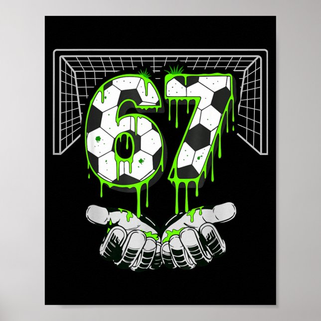 Affiche Soccer Drip Number 67 Boys Soccer Player 67 Footba (Devant)