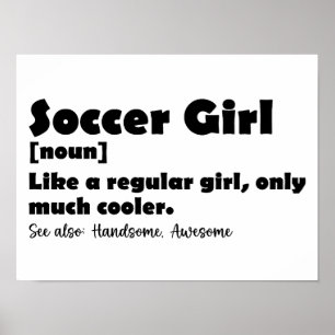 Affiche Soccer Girl Dictionnaire Définition Drôle Football