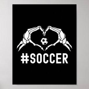 Affiche Soccer Halloween Skeleton Heart Sports Pride