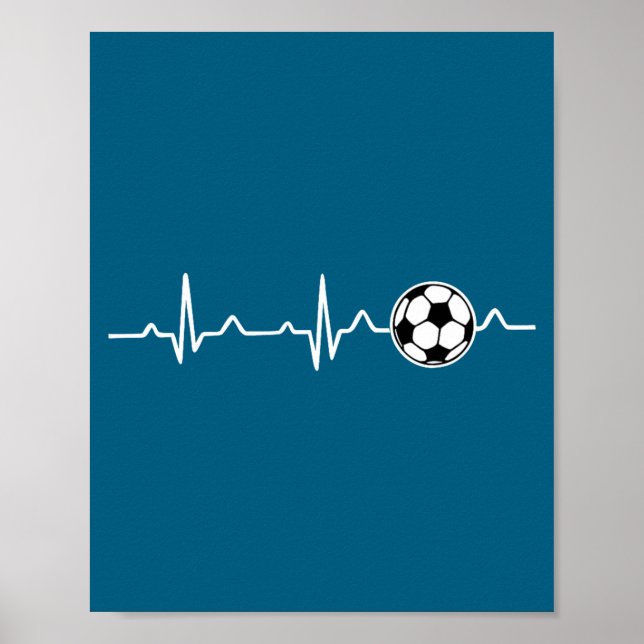 Affiche Soccer Heartbeat Football Tee Men,women Lover Foot (Devant)