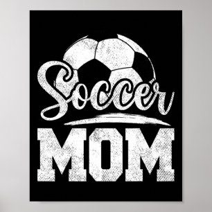 Affiche Soccer Maman Soccer Joueur Jeu Jour des Mères
