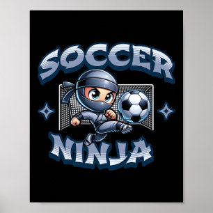 Affiche Soccer Ninja Joueur Arts Martiaux Karate