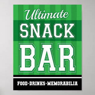 Affiche Soccer Party ULTIMATE SNACK BAR Sign Print