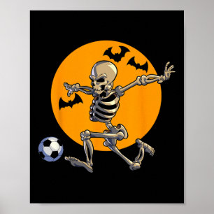 Affiche Soccer Squelette Halloween Hommes garçons Joueur d