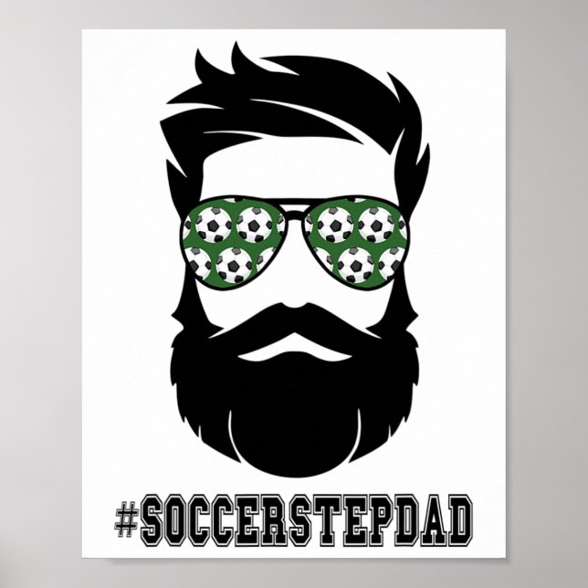 Affiche Soccer Stepdad Avec Beard Step Papa Step Père Ste (Devant)