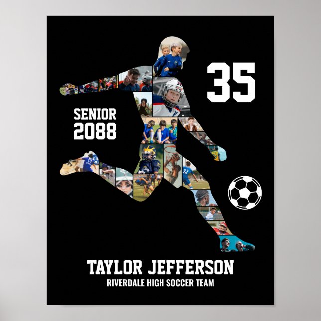 Affiche Soccer Team Sports Custom Photo Collage Senior (Devant)