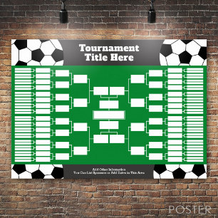 Affiche Soccer Tournament Bracket - 64 Teams