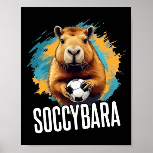 Affiche Soccybyra Delight - Capybyra Avec Footbyll Soccer
