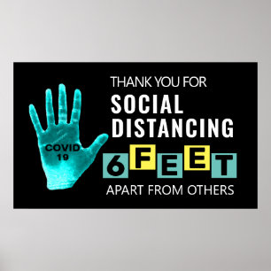 Affiche Social Distancing 6 Feet Covid 19