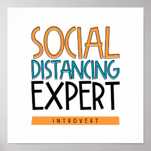 Affiche Social Distancing Expert Introvert